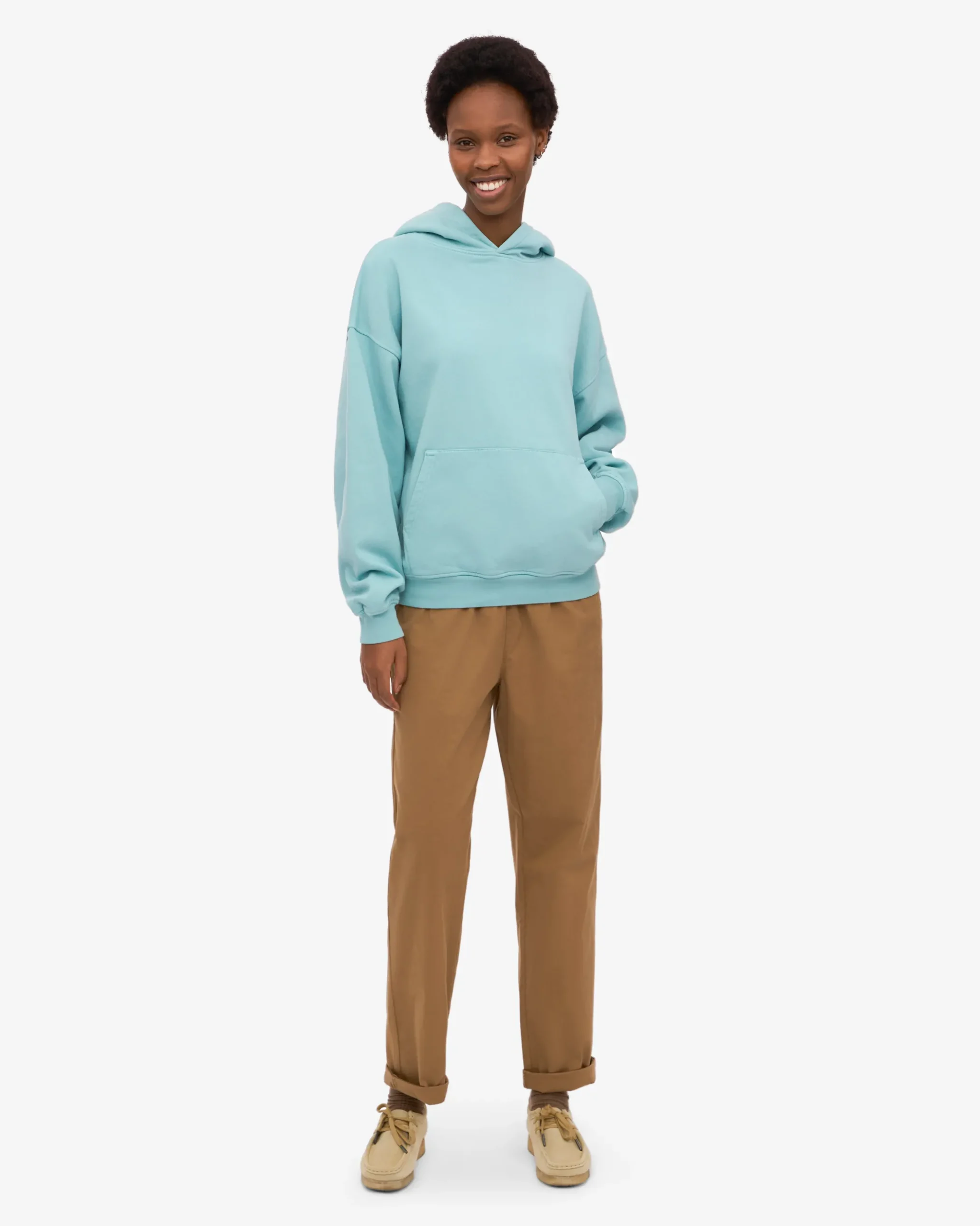 Organic Oversized Hood - Teal Blue