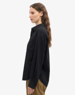 Organic Oversized Shirt - Deep Black