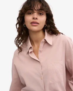 Organic Oversized Shirt - Faded Pink