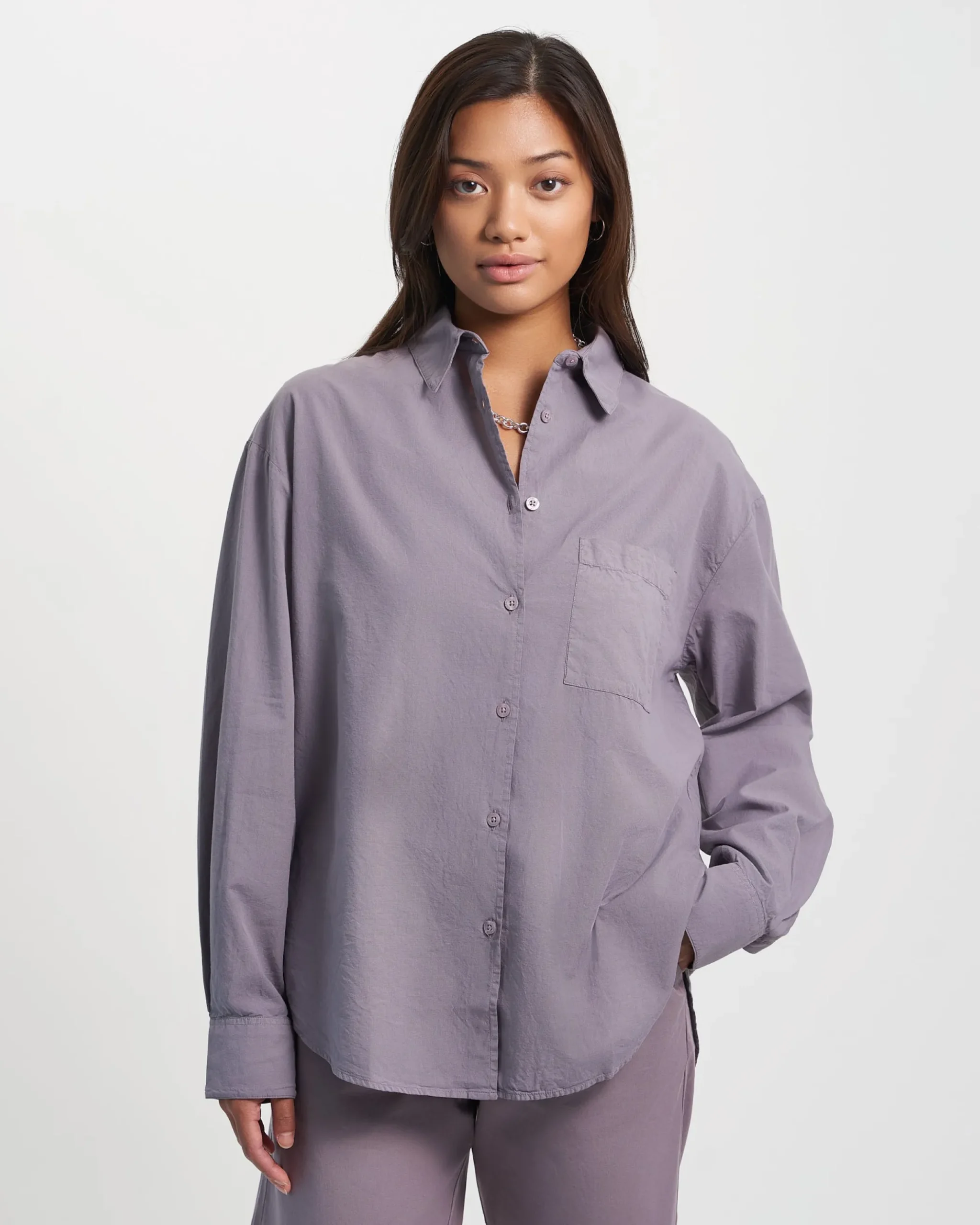Organic Oversized Shirt - Hunter Green