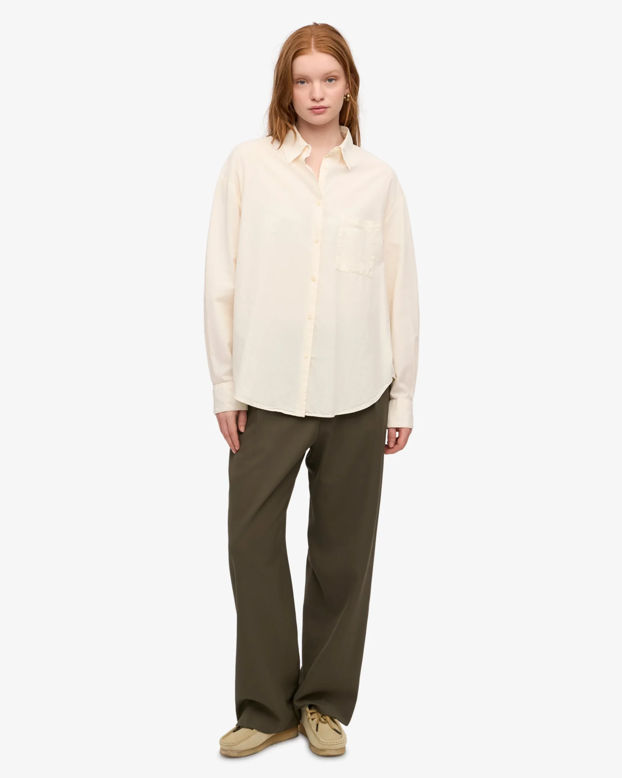 Organic Oversized Shirt - Ivory White