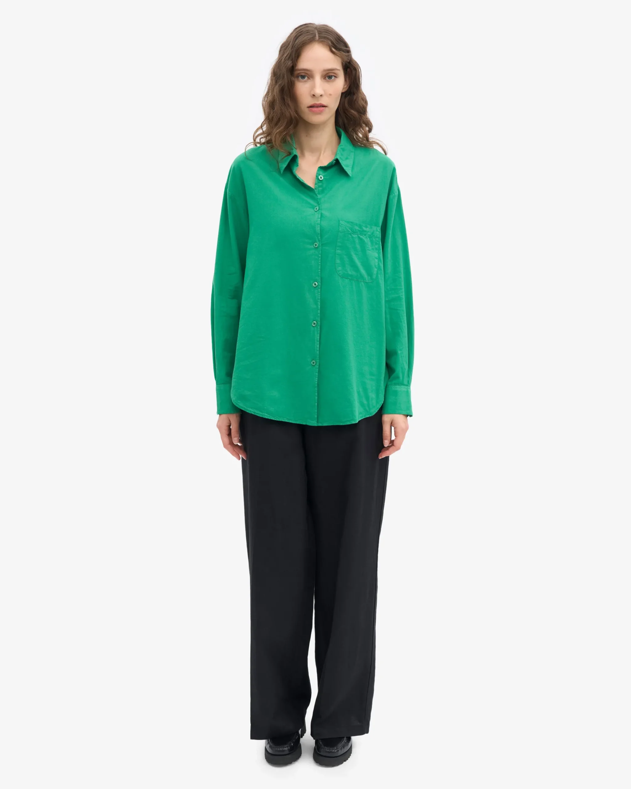 Organic Oversized Shirt - Kelly Green