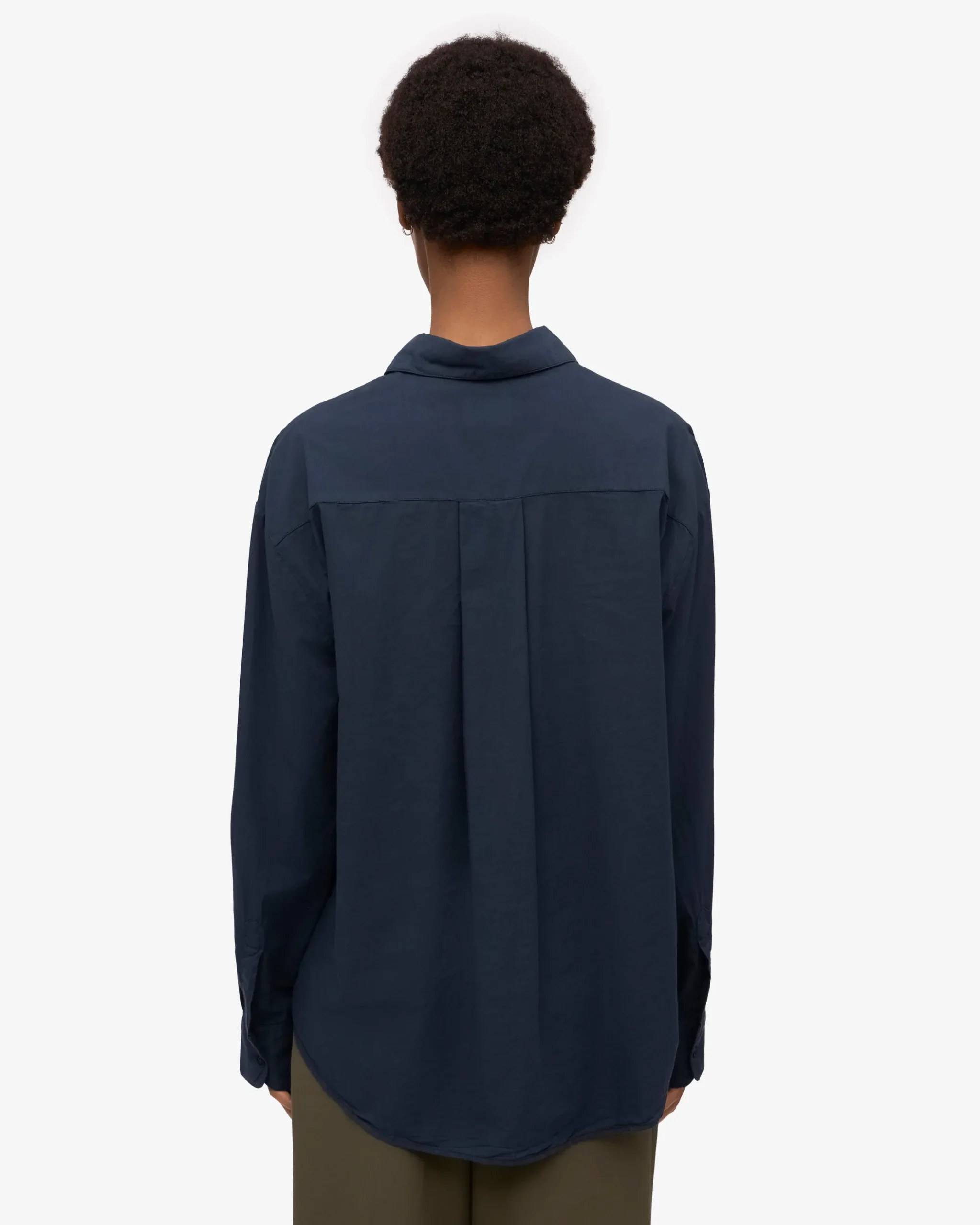 Organic Oversized Shirt - Navy Blue