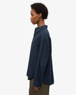 Organic Oversized Shirt - Navy Blue