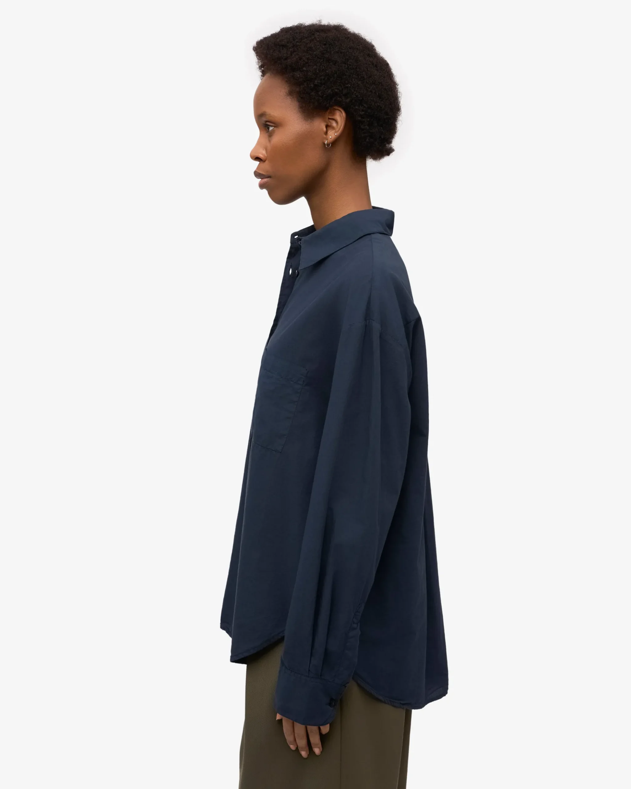 Organic Oversized Shirt - Navy Blue