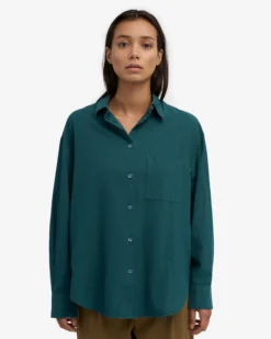 Organic Oversized Shirt - Ocean Green