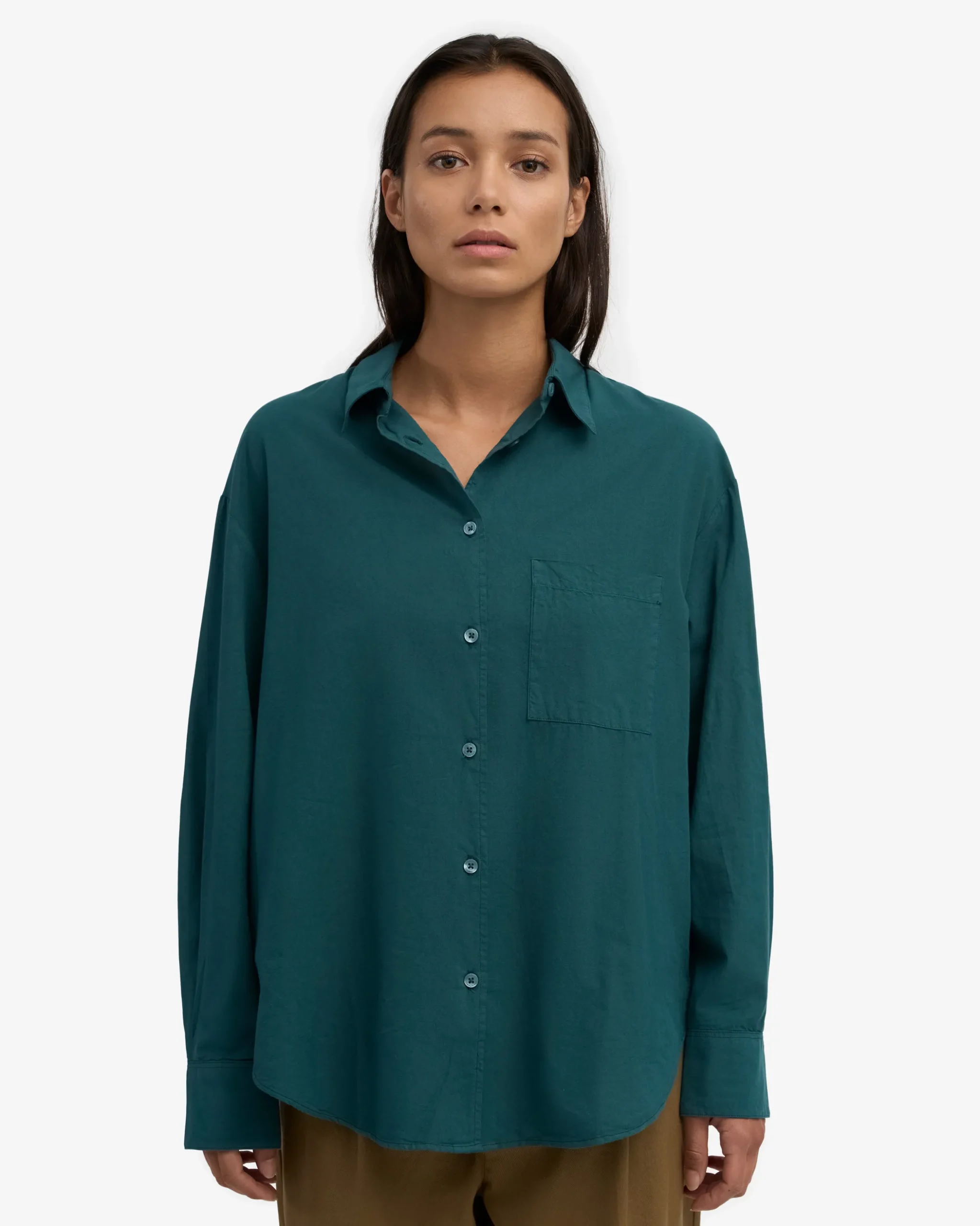 Organic Oversized Shirt - Ocean Green