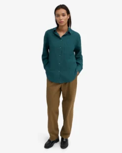 Organic Oversized Shirt - Ocean Green