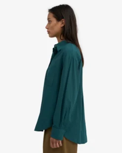 Organic Oversized Shirt - Ocean Green