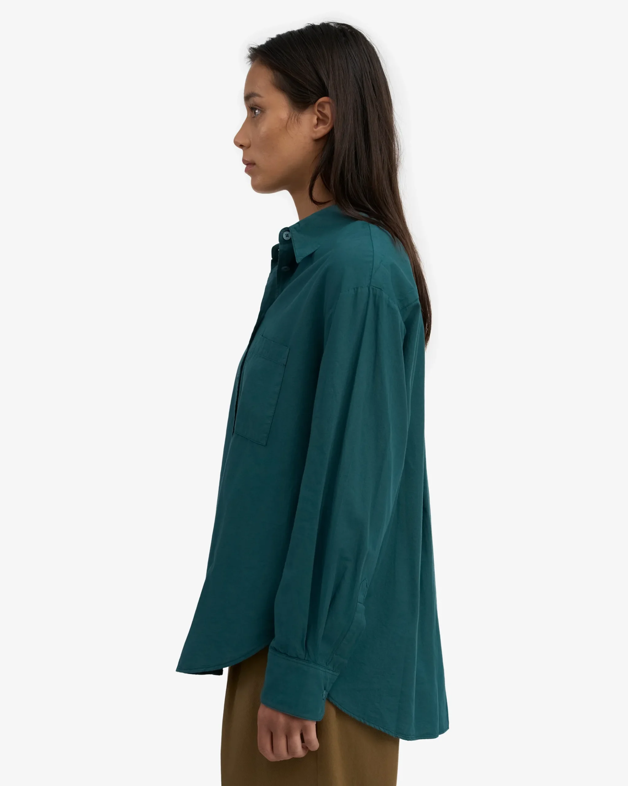 Organic Oversized Shirt - Ocean Green
