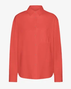 Organic Oversized Shirt - Red Tangerine