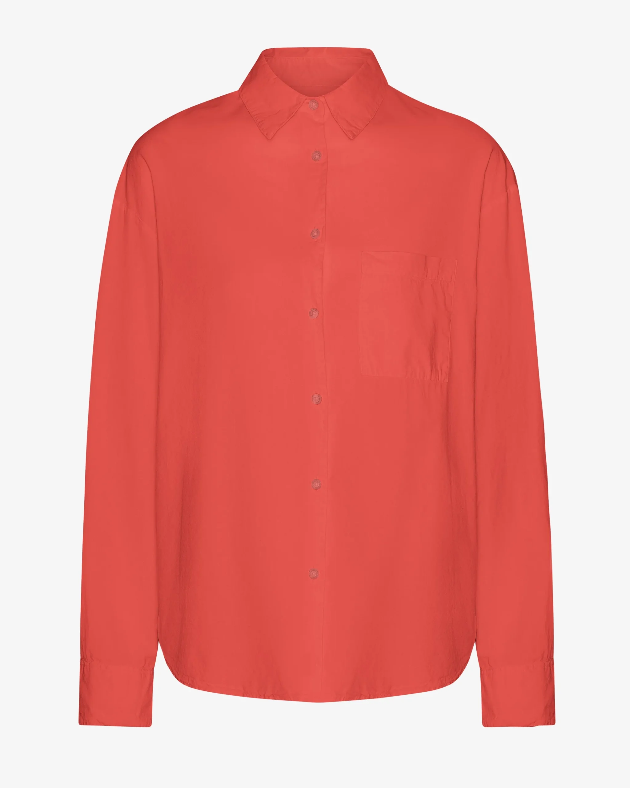 Organic Oversized Shirt - Red Tangerine