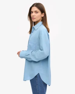 Organic Oversized Shirt - Seaside Blue