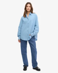 Organic Oversized Shirt - Seaside Blue