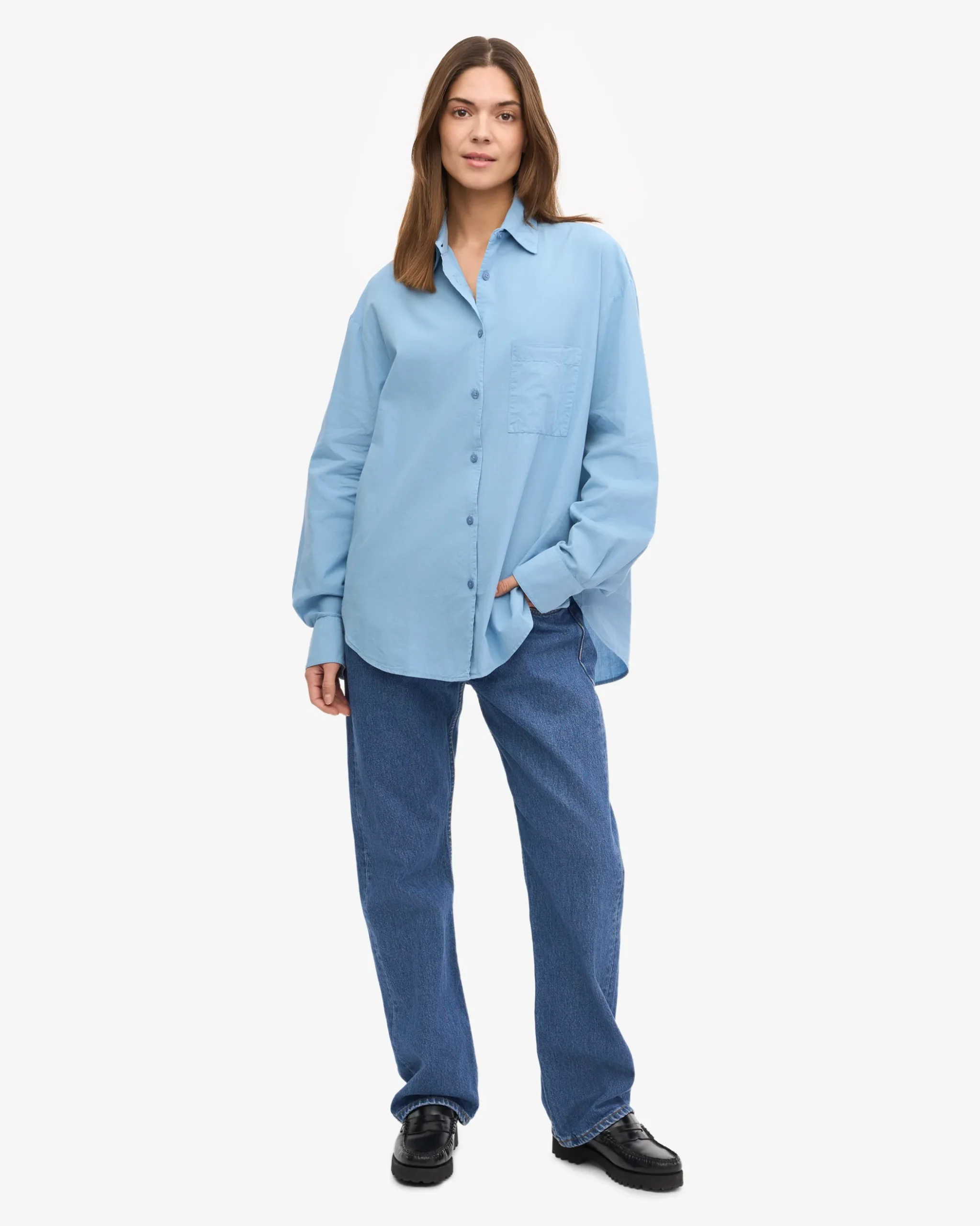 Organic Oversized Shirt - Seaside Blue