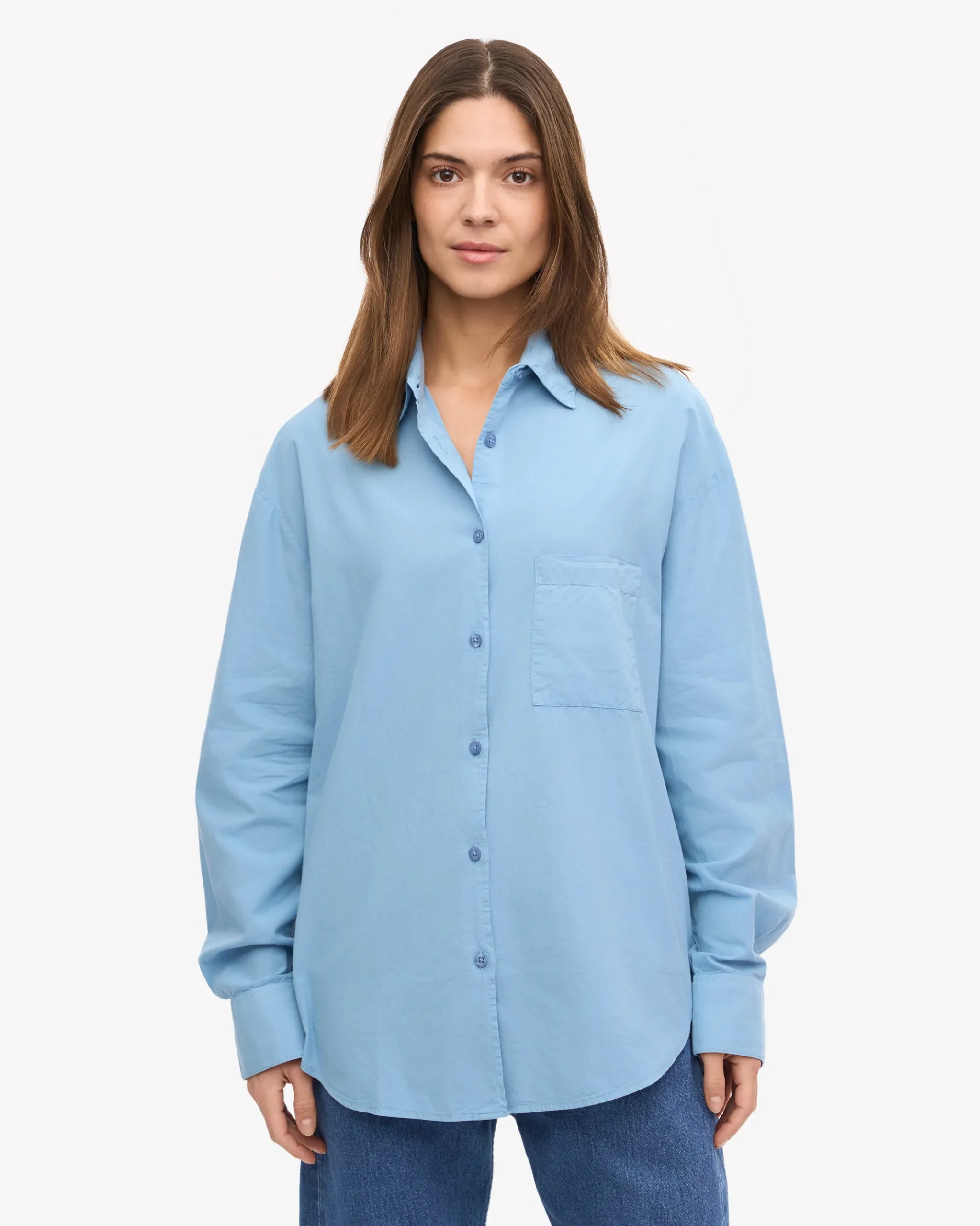 Organic Oversized Shirt - Seaside Blue