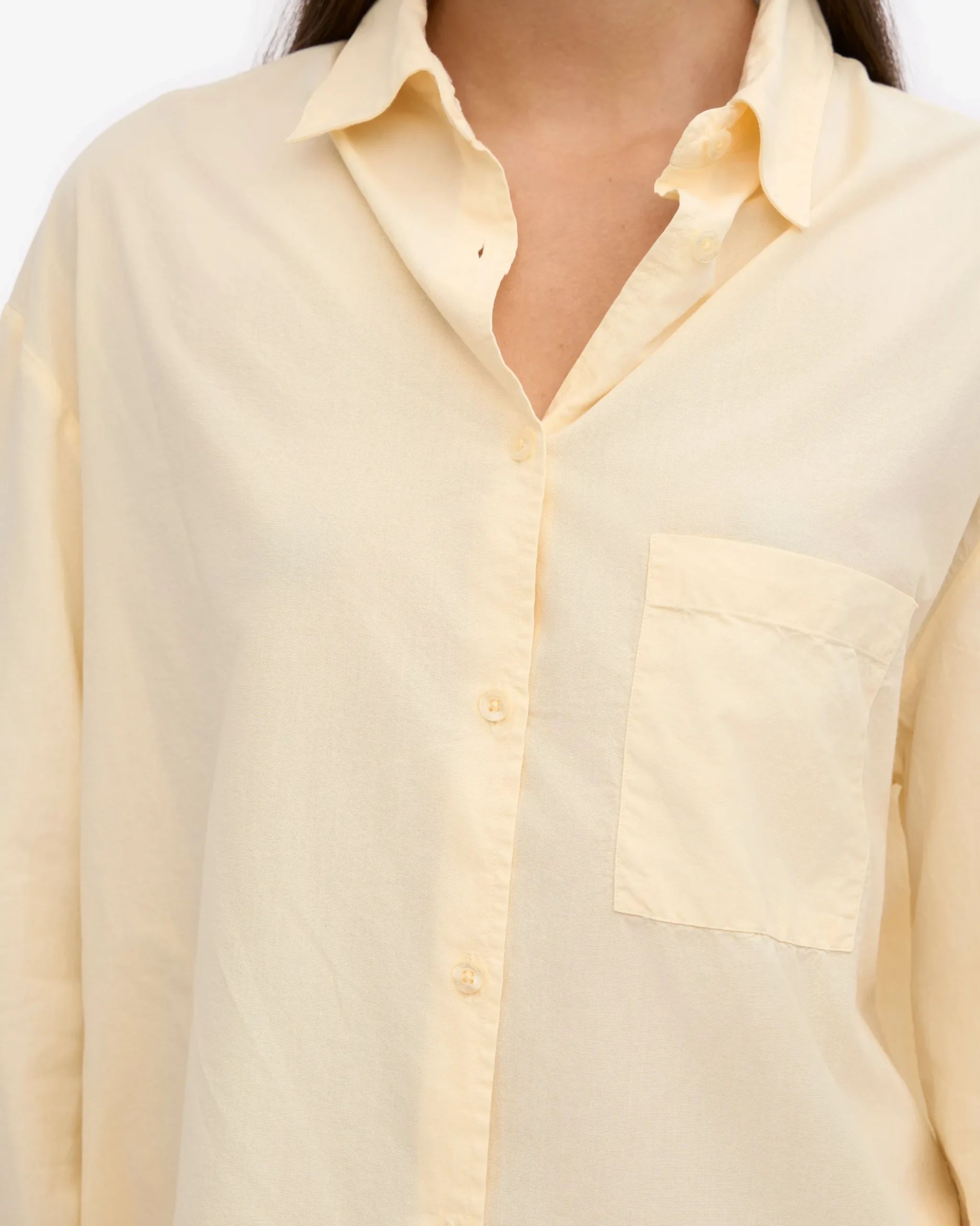 Organic Oversized Shirt - Soft Yellow
