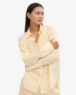 Organic Oversized Shirt - Soft Yellow