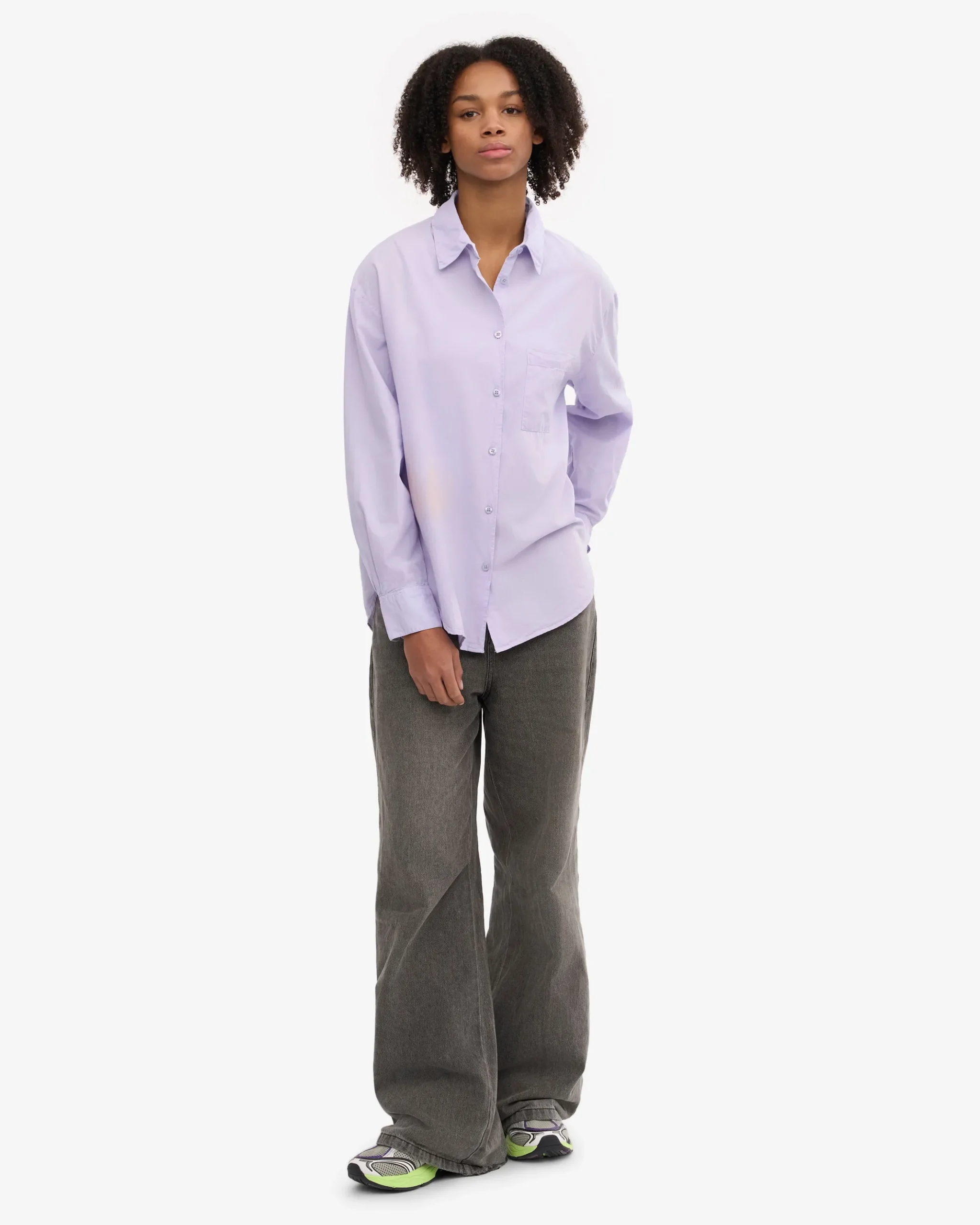 Organic Oversized Shirt - Soft Lavender