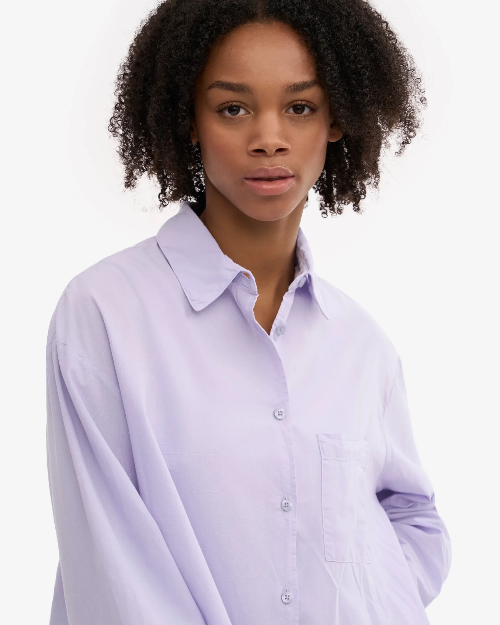 Organic Oversized Shirt - Soft Lavender