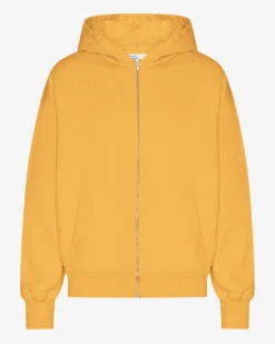 Organic Oversized Zip Hood - Burned Yellow