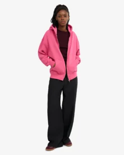 Organic Oversized Zip Hood - Bubblegum Pink