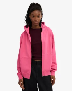 Organic Oversized Zip Hood - Bubblegum Pink