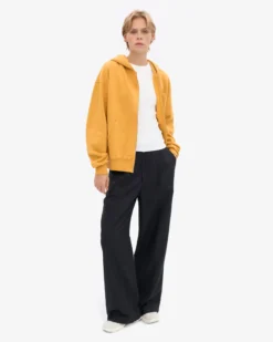 Organic Oversized Zip Hood - Burned Yellow