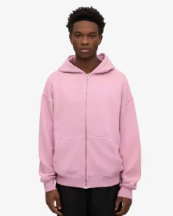 Organic Oversized Zip Hood - Cherry Blossom