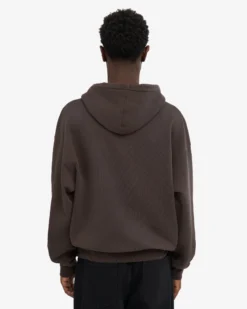 Organic Oversized Zip Hood - Coffee Brown