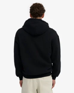 Organic Oversized Zip Hood - Deep Black