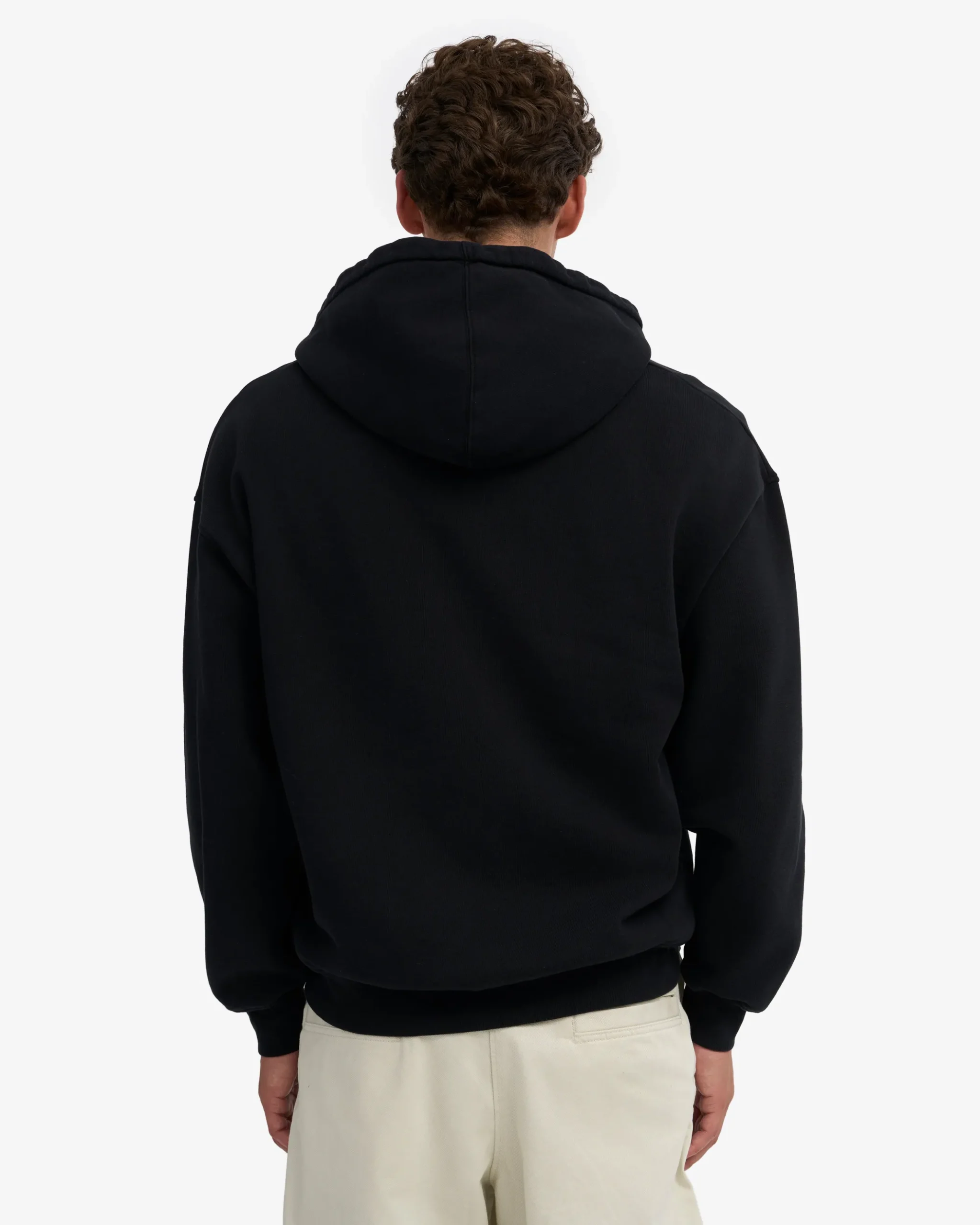 Organic Oversized Zip Hood - Deep Black