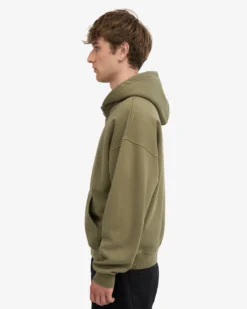 Organic Oversized Zip Hood - Dusty Olive