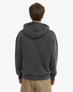 Organic Oversized Zip Hood - Faded Black