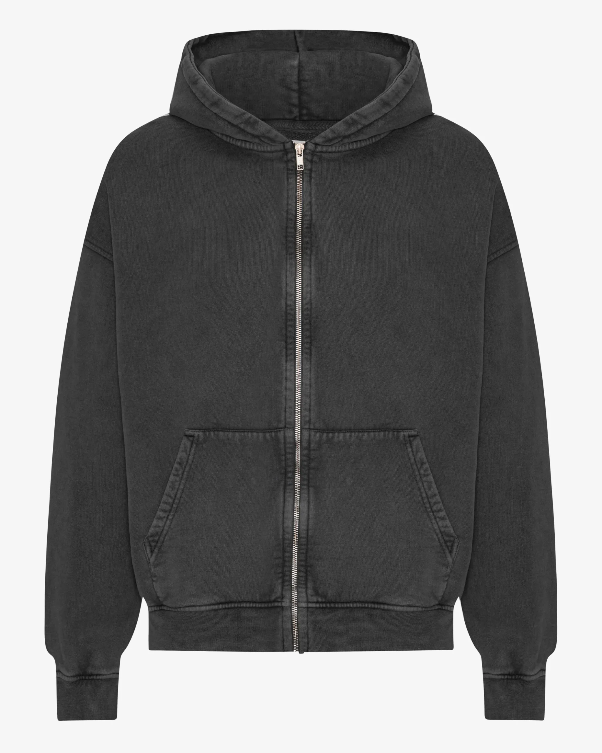 Organic Oversized Zip Hood - Faded Black