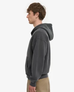 Organic Oversized Zip Hood - Faded Black