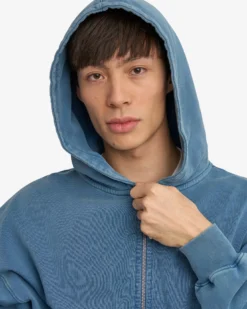 Organic Oversized Zip Hood - Faded Indigo