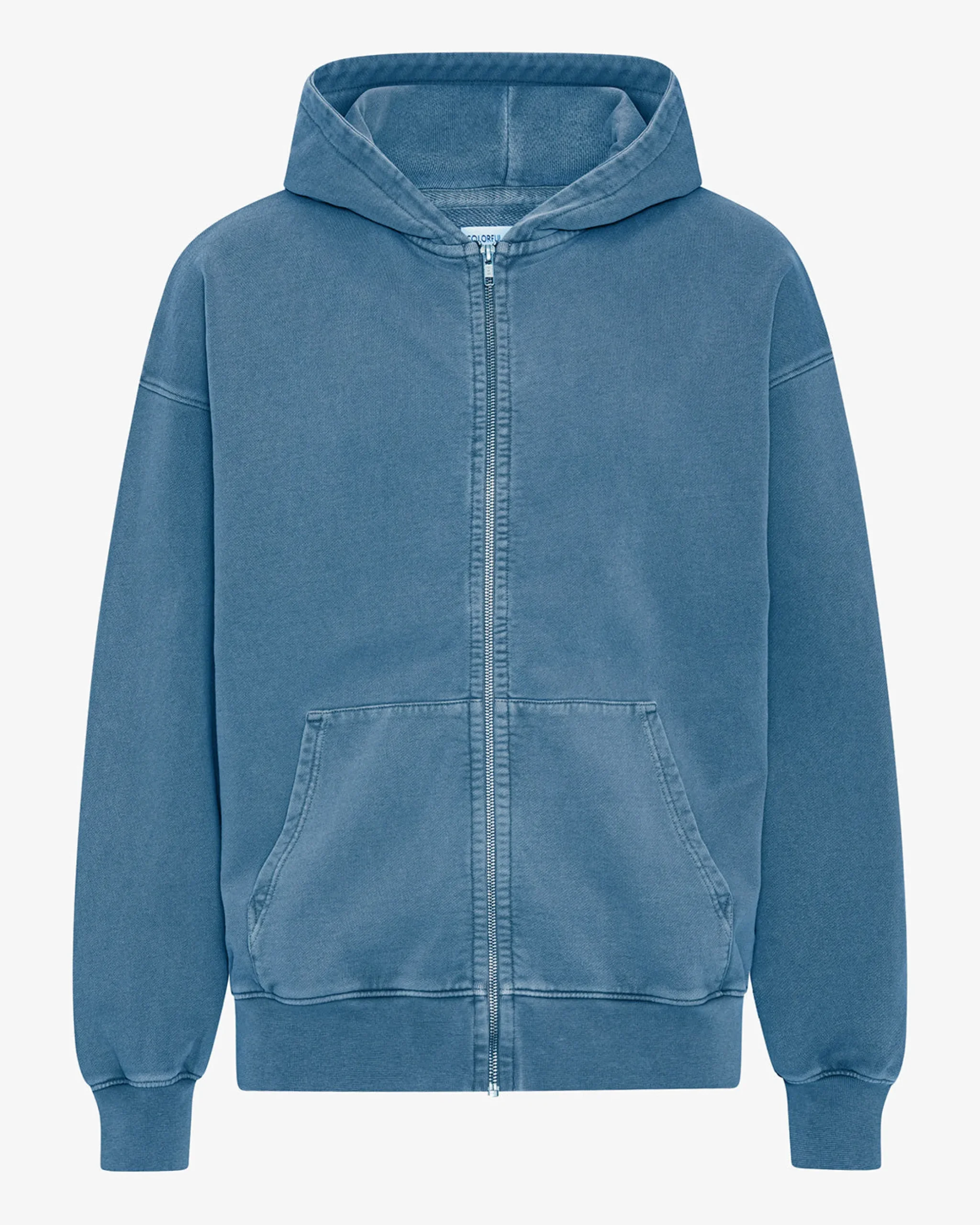 Organic Oversized Zip Hood - Faded Indigo