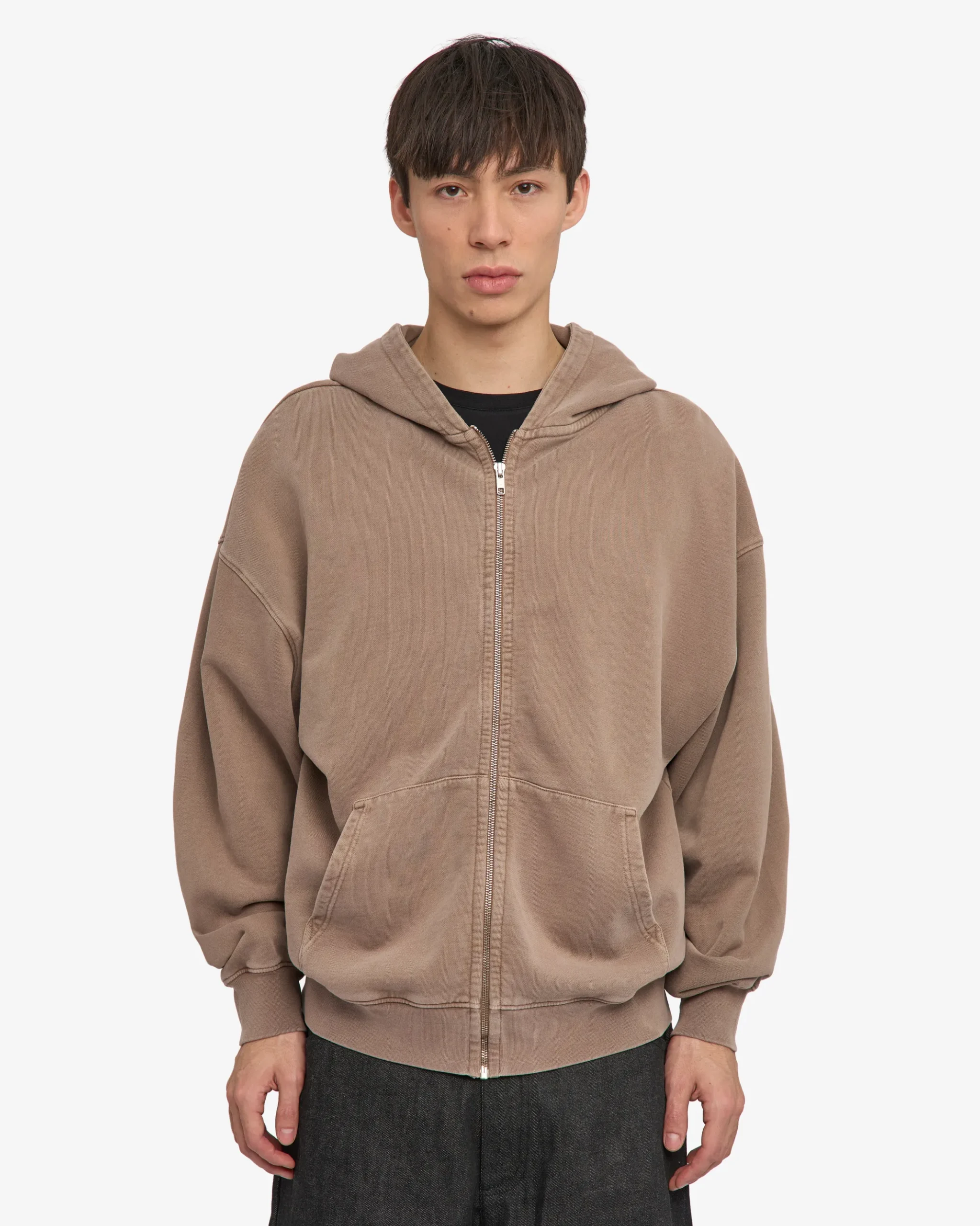 Organic Oversized Zip Hood - Faded Khaki