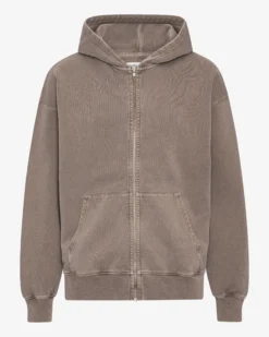 Organic Oversized Zip Hood - Faded Khaki