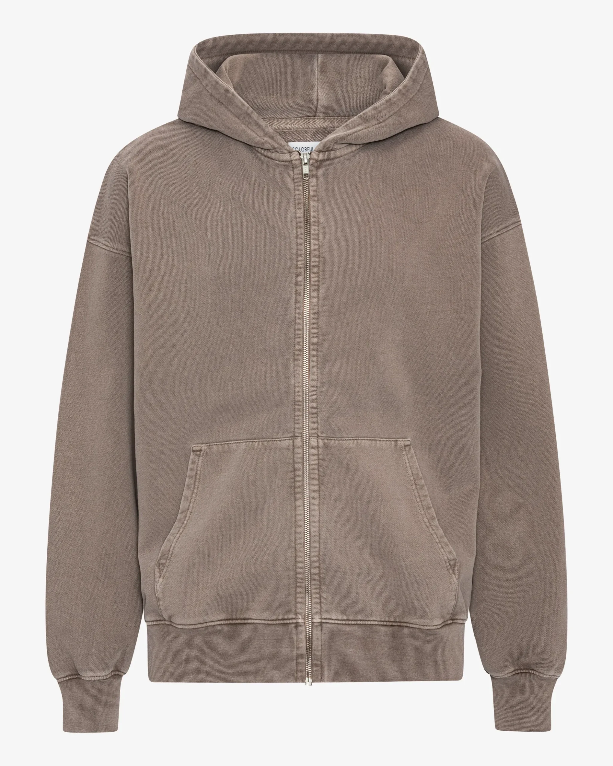 Organic Oversized Zip Hood - Faded Khaki