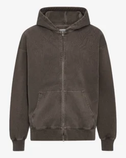 Organic Oversized Zip Hood - Faded Mud