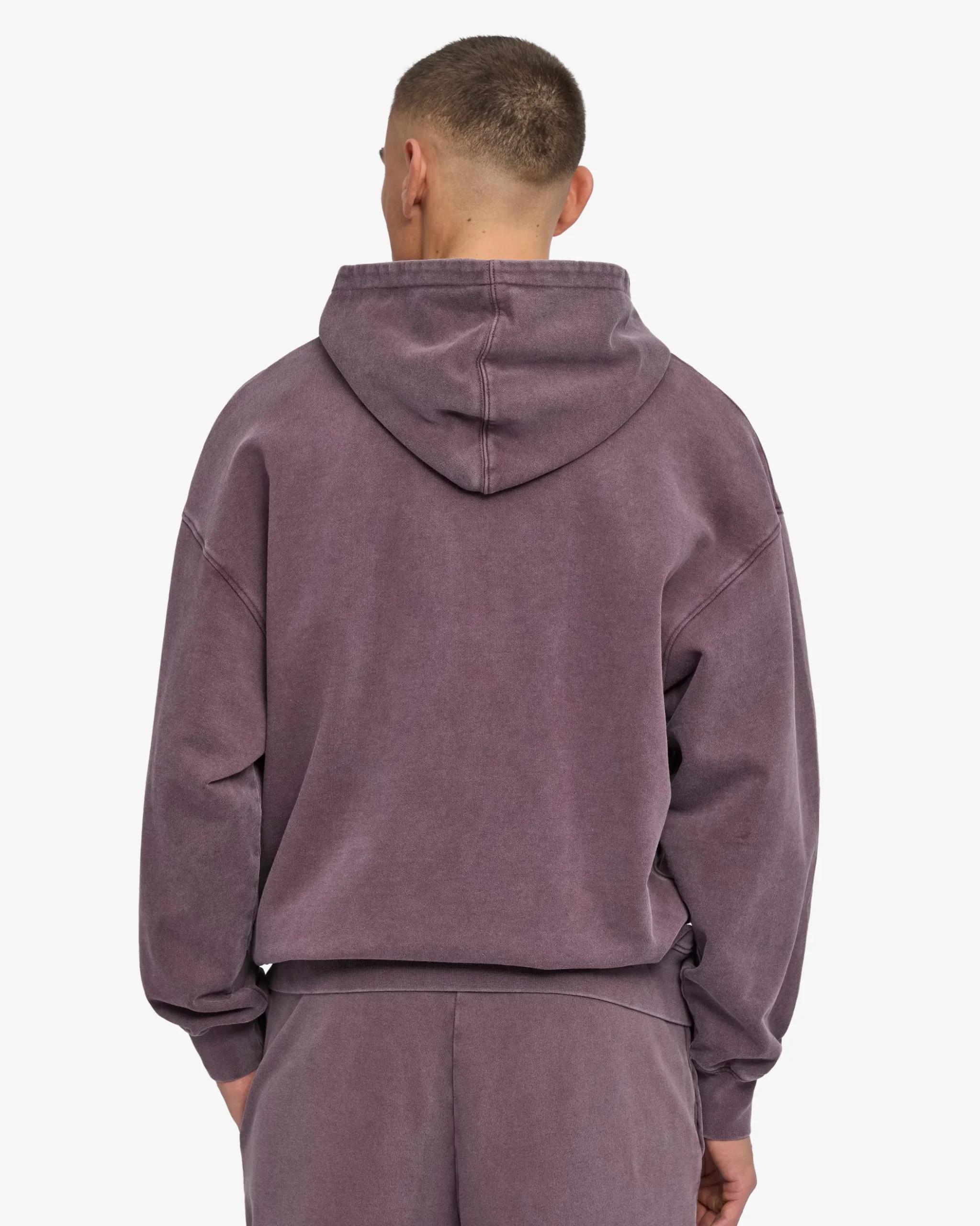 Organic Oversized Zip Hood - Faded Grape