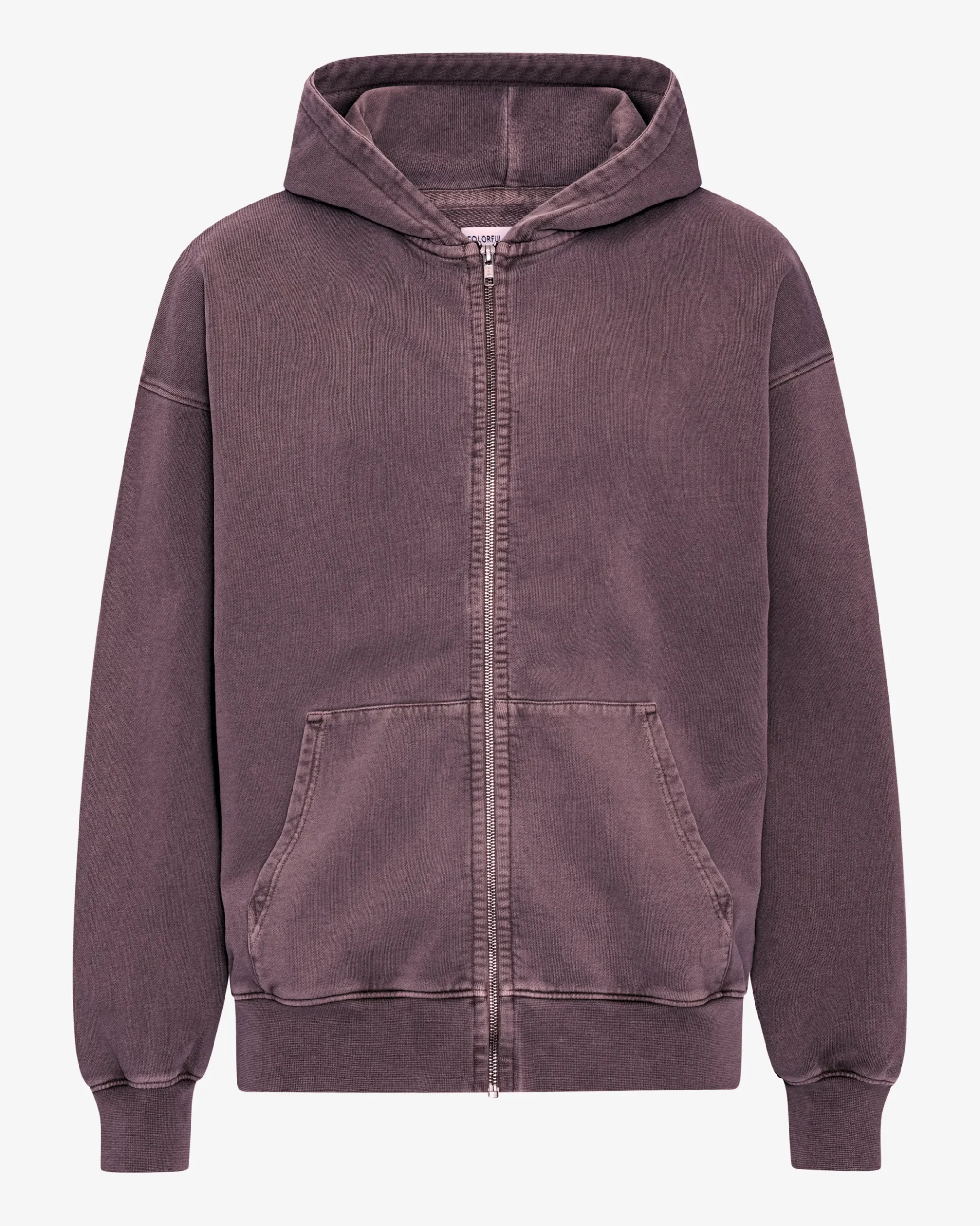 Organic Oversized Zip Hood - Faded Grape
