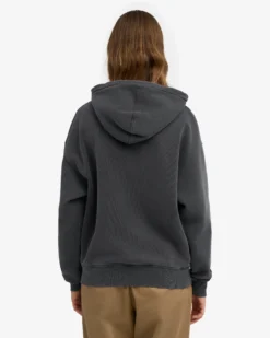 Organic Oversized Zip Hood - Faded Black