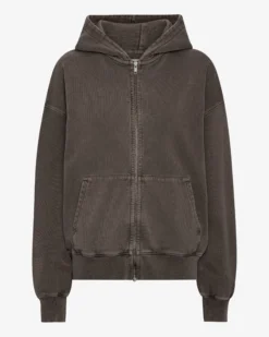 Organic Oversized Zip Hood - Faded Mud