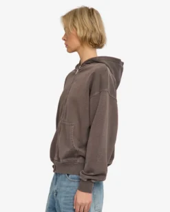 Organic Oversized Zip Hood - Faded Mud