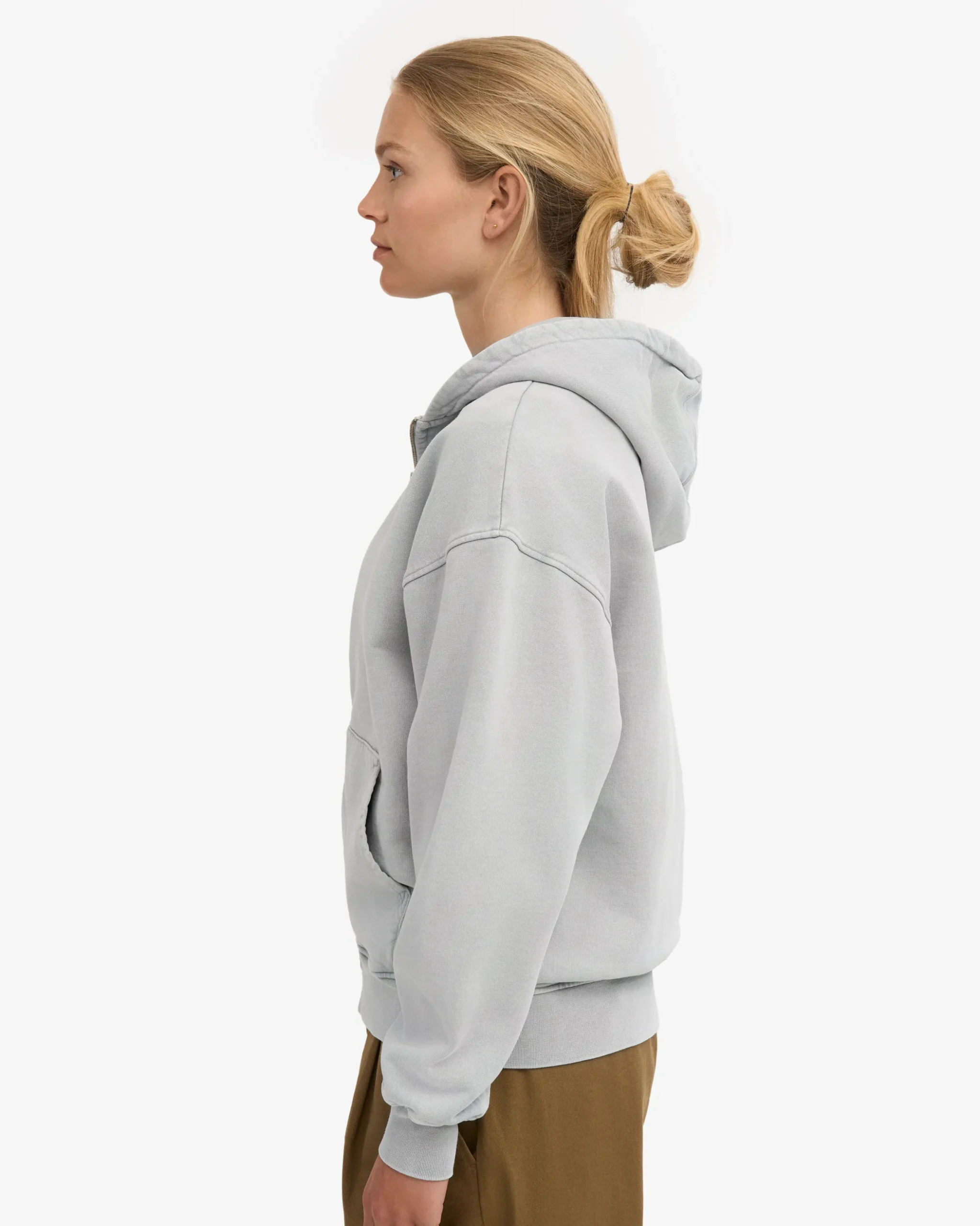 Organic Oversized Zip Hood - Faded Grey