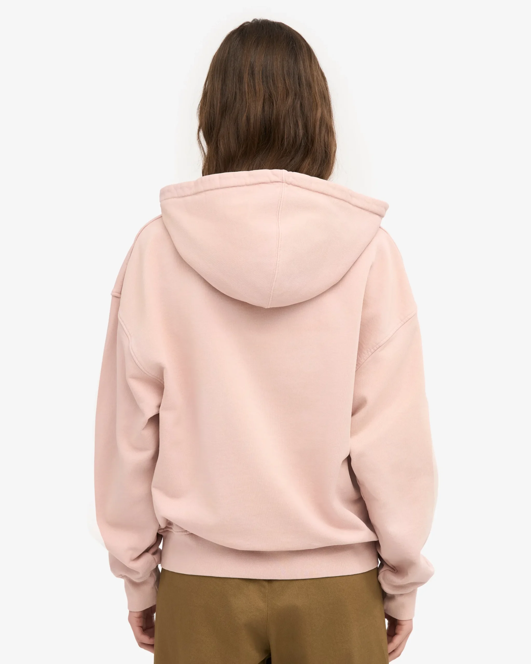 Organic Oversized Zip Hood - Faded Pink