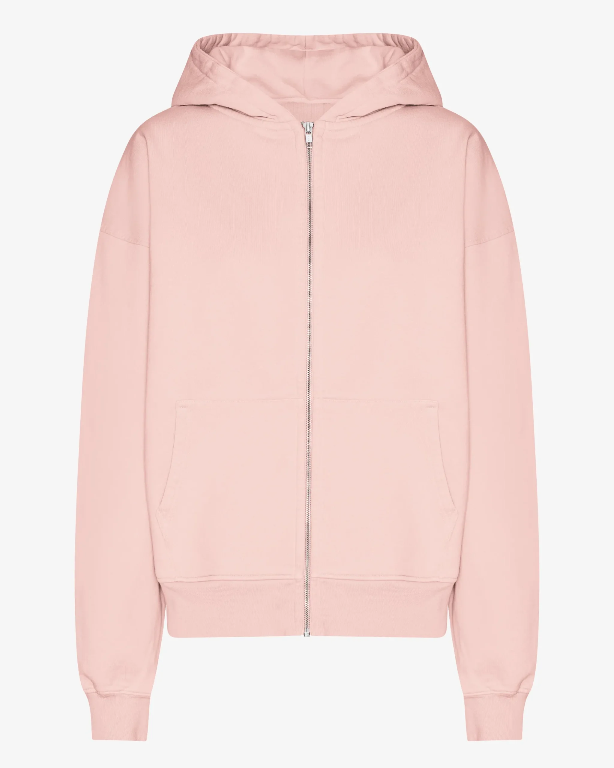 Organic Oversized Zip Hood - Faded Pink